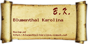 Blumenthal Karolina névjegykártya
